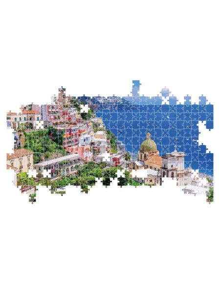 Puzzle 500 pezzi Costiera Amalfitana Positano Lisciani Super Shine con poster
