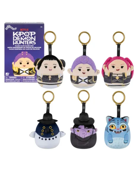 Squishmallows KPop Demon Hunters Clip On 10 cm portachiavi peluche assortito