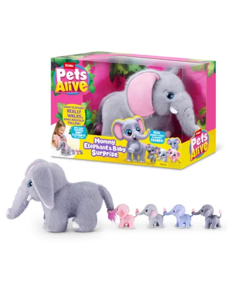 PETS ALIVE MAMMA ELEFANTE E CUCCIOLI A SORPRESA ZURU (9570)