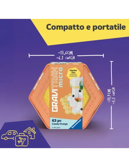 GRAVITRAX MICRO SET S CANDY ORANGE PISTA BIGLIE 63 PEZZI (12020024)