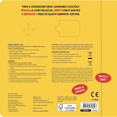 GATTI TOCCA SENTI ASCOLTA LIBRO TATTILE SONORO...