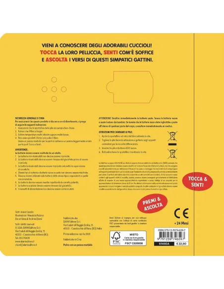 GATTI TOCCA SENTI ASCOLTA LIBRO TATTILE SONORO GIUNTI (61460A)