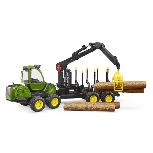 BRUDER TRATTORE FORESTALE JOHN DEERE 1210E CON...