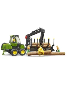 BRUDER TRATTORE FORESTALE JOHN DEERE 1210E CON 4 TRONCHI... 2