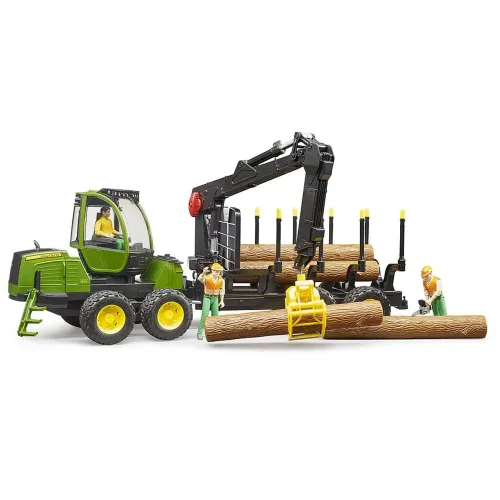 BRUDER TRATTORE FORESTALE JOHN DEERE 1210E CON...