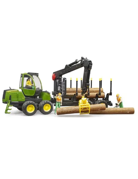 BRUDER TRATTORE FORESTALE JOHN DEERE 1210E CON 4 TRONCHI (02133)