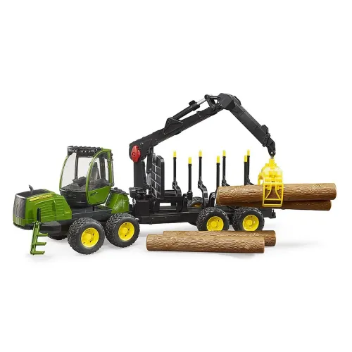 BRUDER TRATTORE FORESTALE JOHN DEERE 1210E CON...