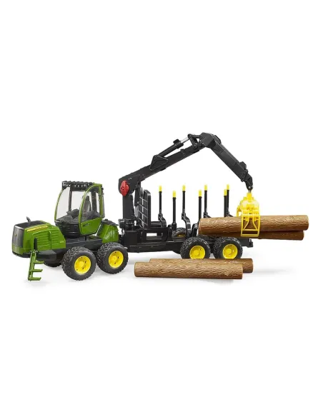 BRUDER TRATTORE FORESTALE JOHN DEERE 1210E CON 4 TRONCHI (02133)