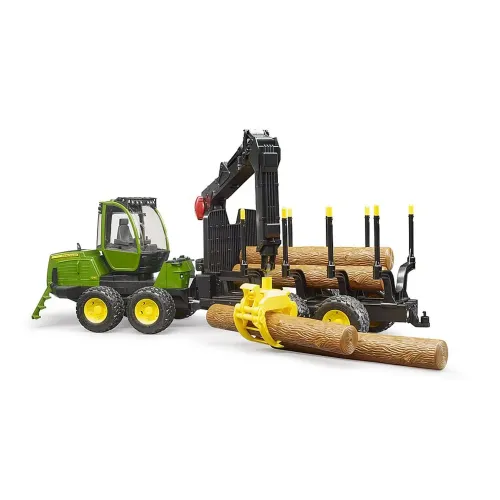 BRUDER TRATTORE FORESTALE JOHN DEERE 1210E CON...