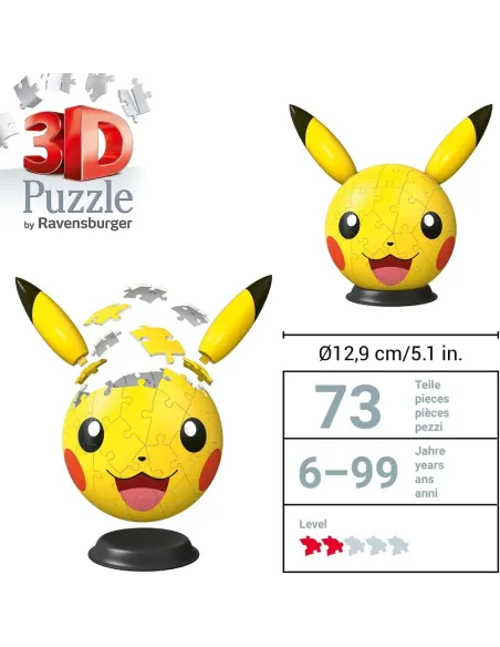 PUZZLE 3D POKEMON PIKACHU 72 PEZZI CON ORECCHIE (12008076)