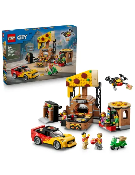LEGO CITY CENTRO DI CONSEGNA PIZZE CON VEICOLI (60496)