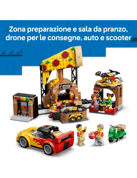 LEGO CITY CENTRO DI CONSEGNA PIZZE CON VEICOLI (60496)