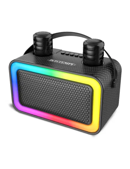 BONTEMPI CASSA WIRELESS CON 2 MICROFONI SENZA FILO E LUCI RGB (491045)