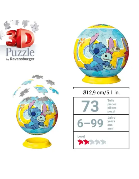 PUZZLEBALL 3D STITCH 72 PEZZI RAVENSBURGER (11596)