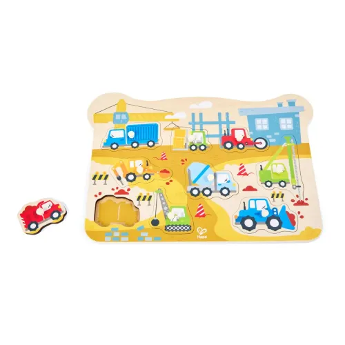 HAPE PUZZLE DEI VEICOLI IN LEGNO CON POMELLI...