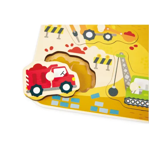 HAPE PUZZLE DEI VEICOLI IN LEGNO CON POMELLI...