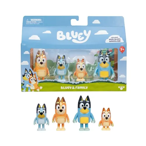 BLUEY ACTION FIGURE 4 PERSONAGGI FAMIGLIA...