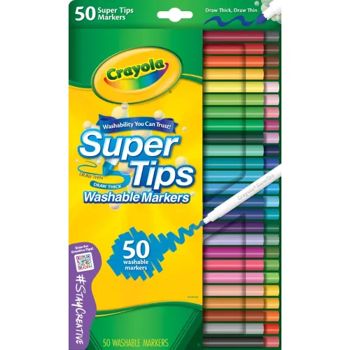 CRAYOLA SUPER TIPS 50 PENNARELLI LAVABILI A...