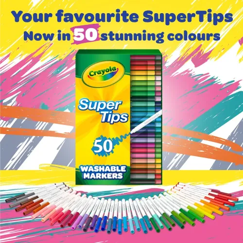 CRAYOLA SUPER TIPS 50 PENNARELLI LAVABILI A...