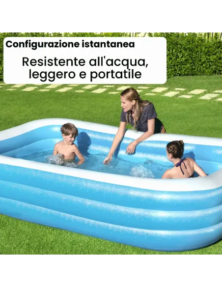 BESTWAY PISCINA GONFIABILE FAMILY RETTANGOLARE 305 X 183 X 56 CM (54009)