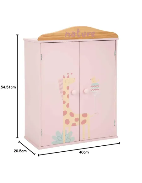 ARIAS ARMADIO IN LEGNO NATURE PER BAMBOLE CON 5 GRUCCE (ARI21580)