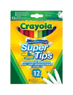 CRAYOLA SUPER TIPS 12 PENNARELLI LAVABILI A SUPERPUNTA...