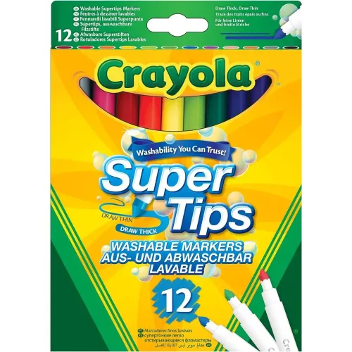 CRAYOLA SUPER TIPS 12 PENNARELLI LAVABILI A...