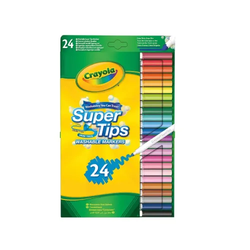 CRAYOLA SUPER TIPS 24 PENNARELLI LAVABILI A...