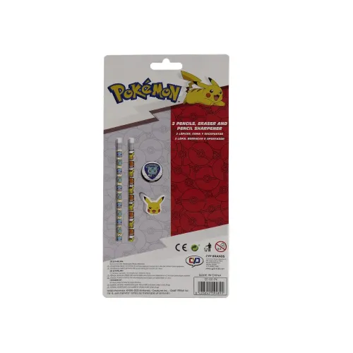 POKEMON SET CARTOLERIA 2 MATITE GOMMA E...