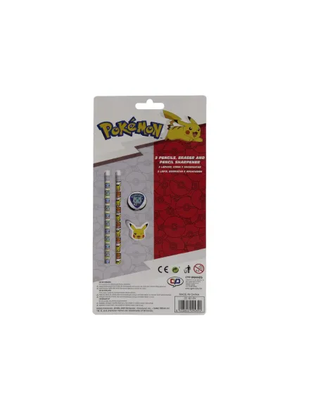 POKEMON SET CARTOLERIA 2 MATITE GOMMA E TEMPERINO (51936)