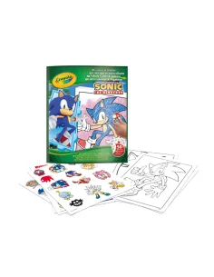 CRAYOLA ALBUM DA COLORARE CON STICKER SONIC 32 PAGINE...