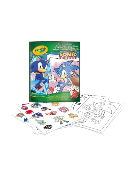 CRAYOLA ALBUM DA COLORARE CON STICKER SONIC 32 PAGINE (04-0898)