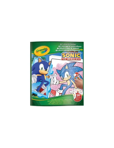 CRAYOLA ALBUM DA COLORARE CON STICKER SONIC 32 PAGINE (04-0898)
