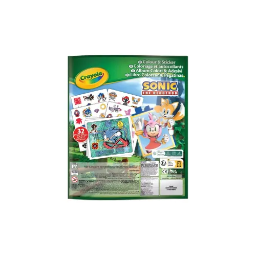 CRAYOLA ALBUM DA COLORARE CON STICKER SONIC 32...