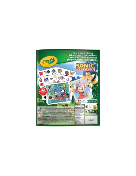 CRAYOLA ALBUM DA COLORARE CON STICKER SONIC 32 PAGINE (04-0898)