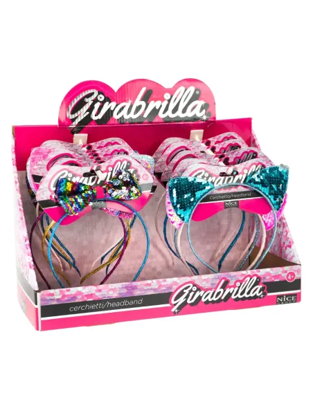 GIRABRILLA HEADBAND CERCHIETTO CON ORECCHIE DA GATTINA ASSORTITO (2573)