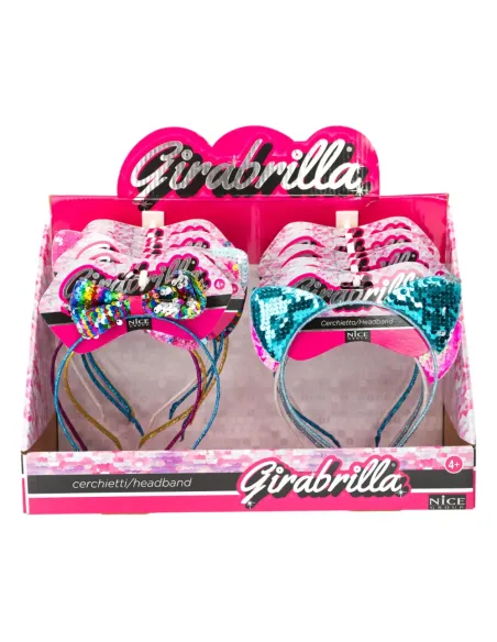 GIRABRILLA HEADBAND CERCHIETTO CON ORECCHIE DA GATTINA ASSORTITO (2573)