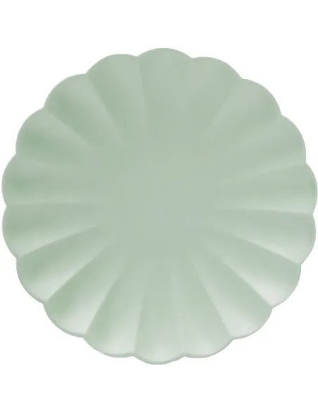 PIATTI CARTA COMPOSTABILE 23 CM VERDE MENTA 8 PEZZI (34731)