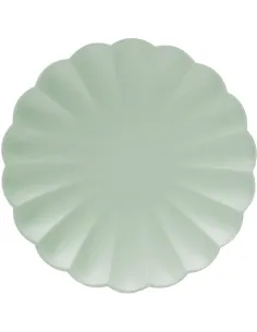 PIATTI CARTA COMPOSTABILE 20 CM VERDE MENTA 8 PEZZI (34739)
