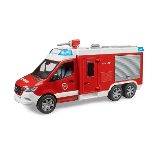 Autopompa vigili del fuoco MB Sprinter Bruder 02680 con luci e suoni