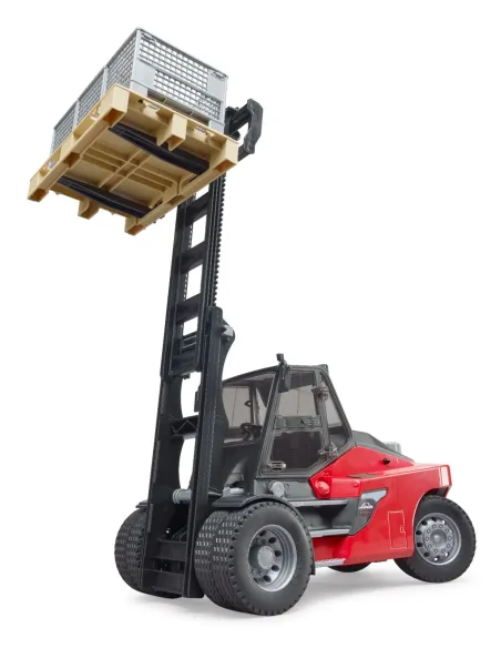 BRUDER CARRELLO ELEVATORE LINDE HT160 CON PALLET E 3 GABBIE (02513)