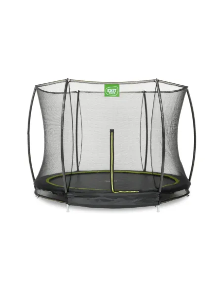 EXIT Trampolino Silhouette DA TERRA ø244cm con rete di sicurezza - nero
