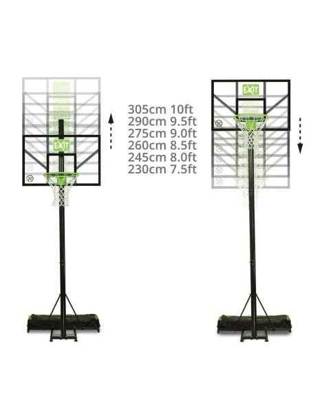 EXIT Tabellone da Basket portatile "Comet"  - Verde/ Nero