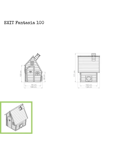 EXIT Casetta in legno "Fantasia 100"  - Verde...