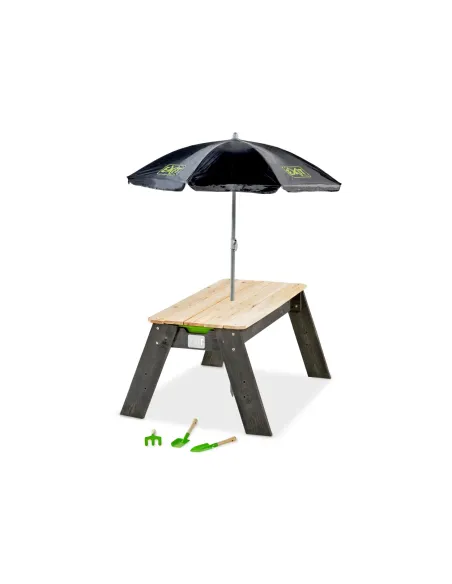 EXIT  Tavolo sabbia & acqua "Aksent" con ombrellone ed attrezzi da giardinaggio