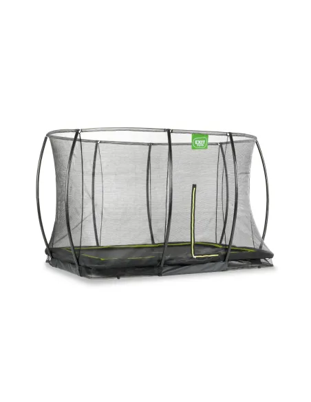EXIT "Silhouette" trampolino da terra 214x305cm con rete di sicurezza - nero