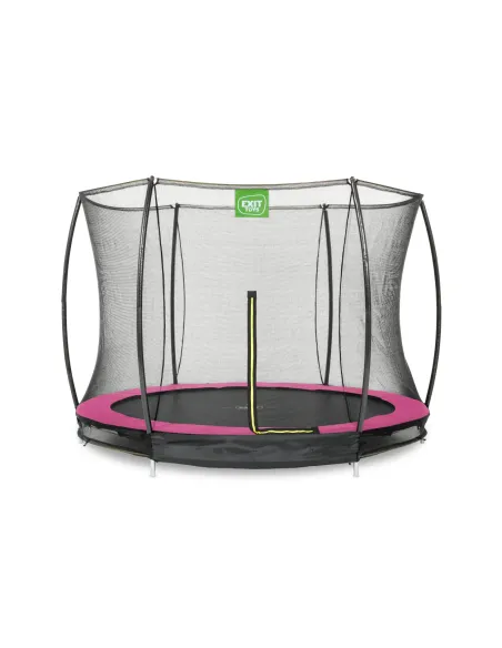 EXIT Trampolino "Silhouette" DA TERRA ø244cm con rete di protezione - Rosa