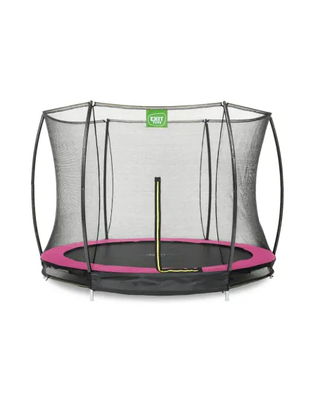 EXIT "Silhouette" trampolino da terra ø305cm con rete di sicurezza - rosa