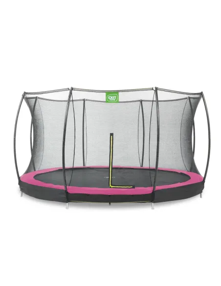 EXIT "Silhouette" trampolino da terra ø366cm con rete di sicurezza - rosa