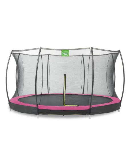 EXIT "Silhouette" trampolino da terra ø427cm con rete di sicurezza - rosa